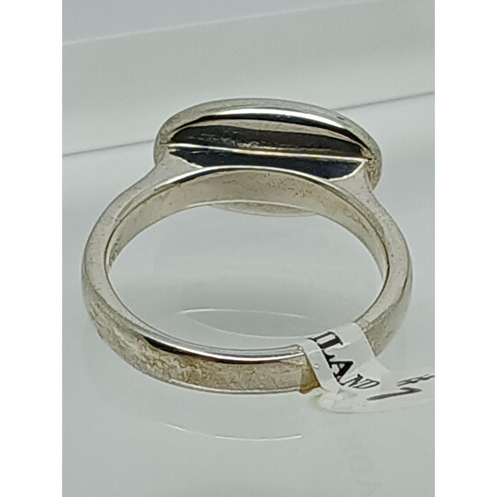 Vintage 1990's Mother of Pearl Designer Signed Sterling Silver Ring Size 7 Rare - Picture 7 of 7